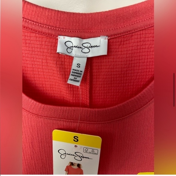 Jessica Simpson midi crepe coral dress - Picture 2 of 5